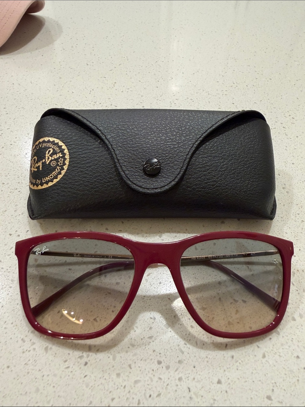 Ray-Ban Burgundy/Red Frame Sunglasses with Gradient Lenses